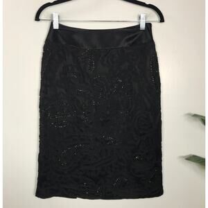 Lafayette 148 Women's 2 Petite Silk Beaded Skirt Formal Sparkly Textured Evening